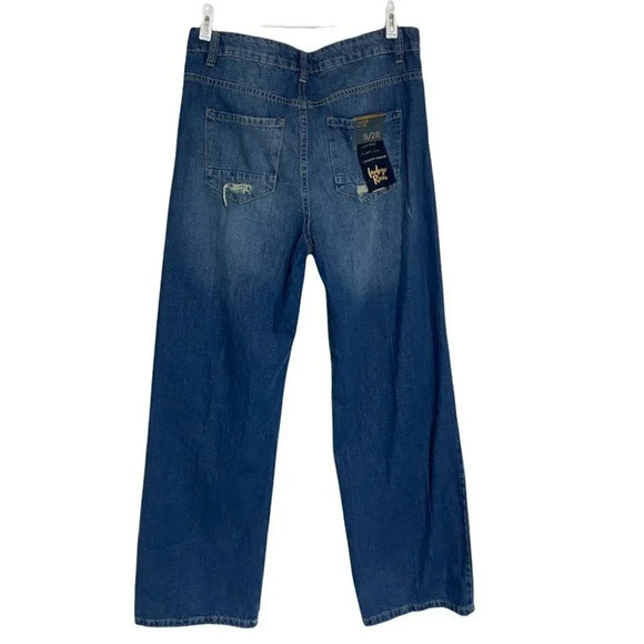 Indigo Rein Skater High Rise 9/28 flare leg distressed jeans NWT - Picture 3 of 5